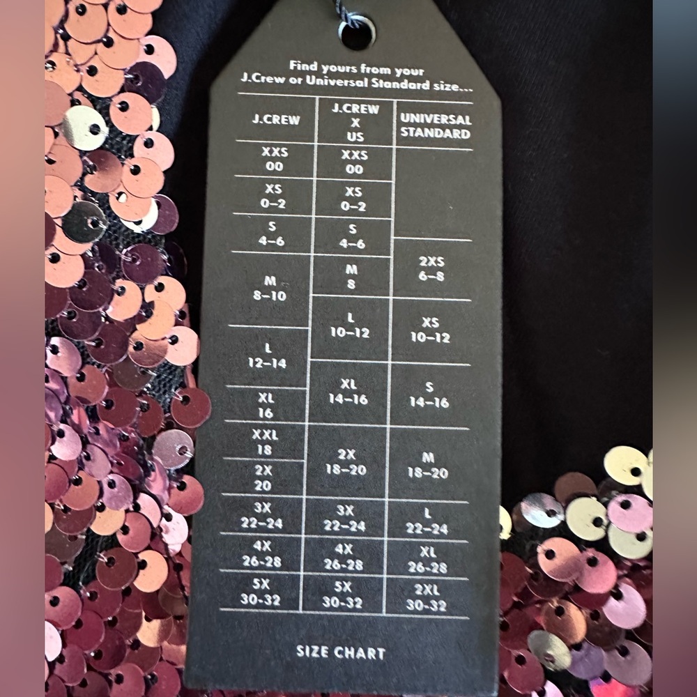 Universal Standard x J.Crew T-Shirt Dress V-neck NYE Date Night Pink Sequin LG - Picture 9 of 17